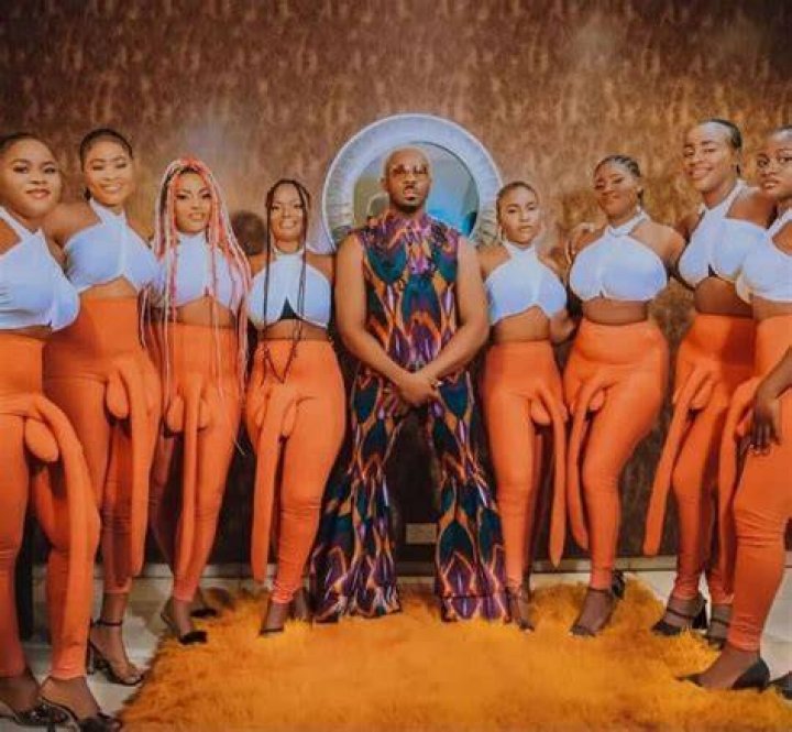
‘Absolutely disrespectful’ – Nigerians bash Pretty Mike for attending Don Jazzy’s mum’s burial with ladies wearing large pen!s pants 
